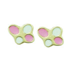 Χρυσά Παιδικά Σκουλαρίκια Πεταλούδες 9 Καρατίων Κορίτσι Δώρο Βάπτιση Γενέθλια