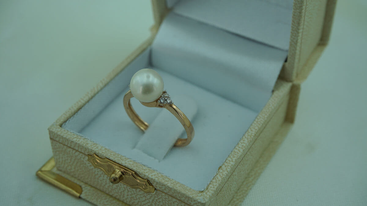 Χρυσό Δαχτυλίδι Μαργαριτάρι Ζιργκόν Πέτρες 14Κ