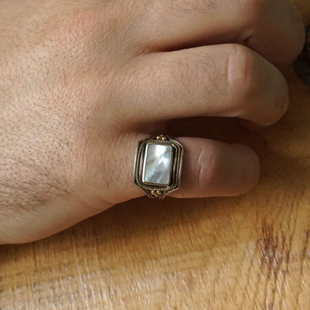 Δαχτυλίδι Κόσμημα Γυναικείο Δώρο Ασημόχρυσο Πέρλα Χειροποίητο
