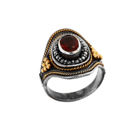 Δαχτυλίδι με Ρουμπίνι Ασημόχρυσο 950 18Κ