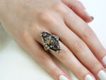 Ασημόχρυσο Χειροποίητο Δαχτυλίδι με Πολύτιμες Πέτρες 18Κ 950 Αμέθυστος Ρουμπίνι