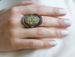 Δαχτυλίδι Ασημόχρυσο Madre Perla Γυναικείο 950 18Κ Χειροποίητο