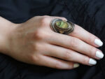 Δαχτυλίδι Χειροποίητο Ασημόχρυσο 950 18Κ Madre Perla Γυναικείο Κόσμημα