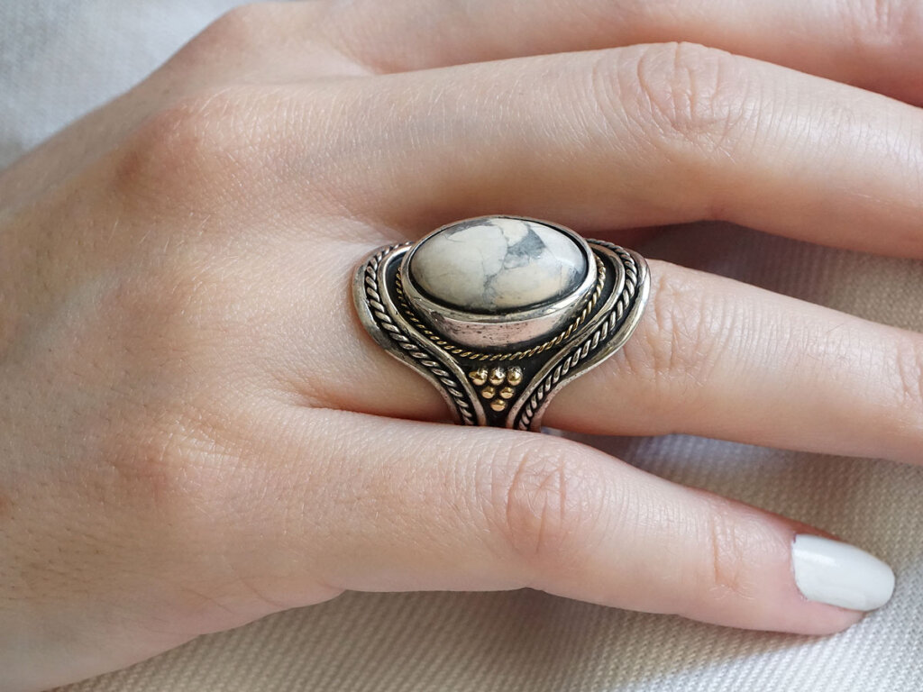 Δαχτυλίδι Χειροποίητο Αχάτης Ασημόχρυσο 950 18Κ Γυναικείο Κόσμημα Δώρο