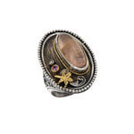 Δαχτυλίδι με Αχάτη Γυναικείο Ασήμι Χρυσό