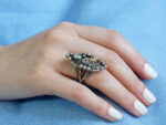 Γυναικείο Ασημόχρυσο Δαχτυλίδι με Οπάλιο Χειροποίητο 18Κ 950 με Μπριγιάν