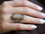 Γυναικείο Δαχτυλίδι Χειροποίητο Κόσμημα Χαλαζίας Πέτρα Ασημόχρυσο 950 18Κ
