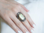 Γυναικείο Δαχτυλίδι Ασημόχρυσο Madre Perla 950 18Κ Χειροποίητο
