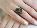 Γυναικείο Δαχτυλίδι Μαύρη Πέτρα Οπάλιο Μπριγιάν Κόσμημα Ασημόχρυσο
