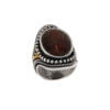 Γυναικείο Χειροποίητο Ασημόχρυσο Δαχτυλίδι με Κεχριμπάρι 950 18Κ