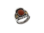Γυναικείο Χειροποίητο Ασημόχρυσο Δαχτυλίδι με Χρυσόλιθο Μπριγιάν 950 18Κ
