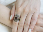 Γυναικείο Χειροποίητο Δαχτυλίδι Ρουμπίνι Ασημόχρυσο Κόσμημα