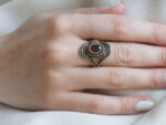 Χειροποίητο Δαχτυλίδι Ρουμπίνι Ασημόχρυσο 950 18Κ Γυναίκα Δώρο Κόσμημα