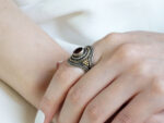 Χειροποίητο Δαχτυλίδι Ρουμπίνι Ασημόχρυσο Γυναικείο Κόσμημα