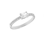 Λευκόχρυσο Μονόπετρο 14Κ Γυναικείο Δώρο