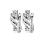 Σκουλαρίκια Με Κλιπ 14 Καρατίων Λευκόχρυσα Ζιργκόν Πέτρες