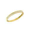 Χρυσό Μισόβερο Με Λευκές Ζιργκόν Πέτρες 14Κ Γυναικείο Δαχτυλίδι