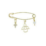 Χρυσή Παιδική Παραμάνα Αγγελάκι Σταυρουδάκι Μαργαριτάρι 9Κ Γέννηση Βάπτιση