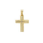 Δίχρωμος Σταυρός 14 Καρατίων Για Βάπτιση Αρραβώνας Λευκόχρυσος