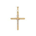 Χρυσός Και Λευκόχρυσoς Σταυρός Με Τον Εσταυρωμένο 14Κ Λευκόχρυσος Βάπτιση Αρραβώνας