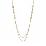 Χρυσό Κολιέ 9 Καράτια Με Μοτίφ Σε Σχήμα Ρόμβου Και Ζιργκόν