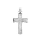 Γυναικείος Λευκόχρυσος Σταυρός 18 Καράτια Με Διαμάντια