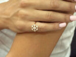 Γυναικείο Δαχτυλίδι Ροζ Επίχρυσο Χιονονιφάδα Ζιργκόν 925 Κόσμημα