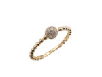 Γυναικείο Χρυσό Δαχτυλίδι 14 Καράτια Μπάλα Ζιργκόν Πέτρες
