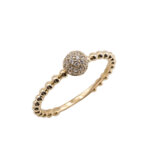 Γυναικείο Χρυσό Δαχτυλίδι 14 Καράτια Μπάλα Ζιργκόν Πέτρες