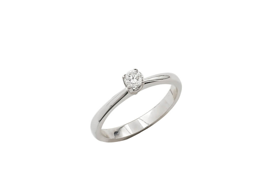Μονόπετρο Δαχτυλίδι Γάμου 18 Καράτια Λευκό Διαμάντι Γυναικείο