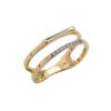 Χρυσό Διπλό Δαχτυλίδι 14 Καράτια Με Ζιργκόν Πέτρες Λευκές Γυναικείο