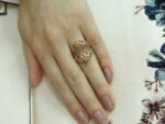Γυναικείο Ροζ Επίχρυσο Δαχτυλίδι 925 Περίτεχνο Σχέδιο Κόσμημα