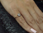 Ροζ Επίχρυσο Δαχτυλίδι με Πέτρες σε Σχήμα Λουλουδιού Ασήμι 925