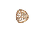 Ροζ Επίχρυσο Δαχτυλίδι 925 Περίτεχνο Σχέδιο Ασημένιες Λεπτομέρειες Ασήμι Γυναικείο
