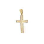 Χρυσός Σταυρός 9 Καράτια Λευκόχρυσο Σχέδιο