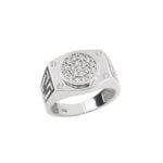 Αντρικό Δαχτυλίδι Λευκόχρυσο 14 Καρατίων