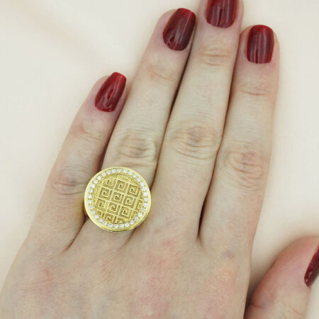 Δαχτυλίδι Μαίανδρος Χρυσό 18 Καράτια Διαμάντια Μπριγιάν Γυναικείο