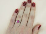 Λευκόχρυσο Δαχτυλίδι Ροζέτα 18 Καρατίων Διαμάντια Μπριγιάν Ρουμπίνι Γυναικείο