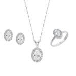 Λευκόχρυσο Σετ 9 Καράτια Ροζέτα