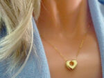 Μενταγιόν Καρδιά Χρυό 14Κ με Αλυσίδα Γυναικείο Κόσμημα Δώρο