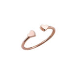 Ροζ Χρυσό Δαχτυλίδι 14 Καράτια Καρδιές