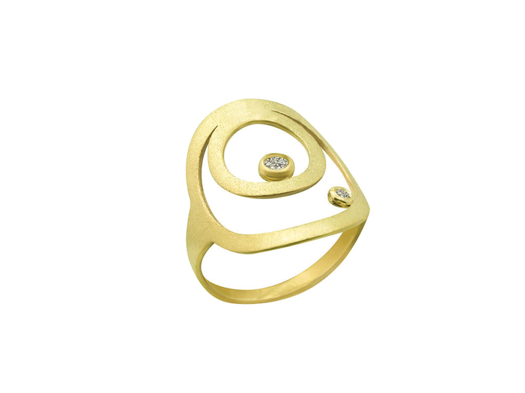 Χρυσό Μοντέρνο Δαχτυλίδι 14 Καρατίων Γυναικείο