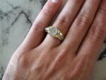 Χρυσό Ανδρικό Δαχτυλίδι με Λευκόχρυσο 14Κ Λευκές Πέτρες