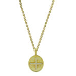 Ασημένιο Κωνσταντινάτο 925 Επίχρυσο Διπλής Όψης Λευκές Ζιργκόν Πέτρες