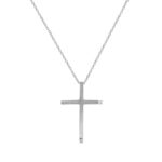 Ασημένιος Γυναικείος Σταυρός 925 Λευκές Ζιργκόν Πέτρες