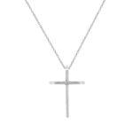 Ασημένιος Σταυρός Κολιέ Αλυσίδα Ζιργκόν