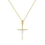 Επίχρυσος Σταυρός από Ασήμι 925 Εσταυρωμένος Λευκός Αλυσίδα Γυναικείος Ανδρικός