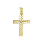 Γυναικείος Χρυσός Σταυρός Διαμανταρισμένες Μπίλιες 14Κ