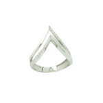 Λευκόχρυσο Δαχτυλίδι Με Ζιργκόν Λευκές Πέτρες Διπλό V 14Κ