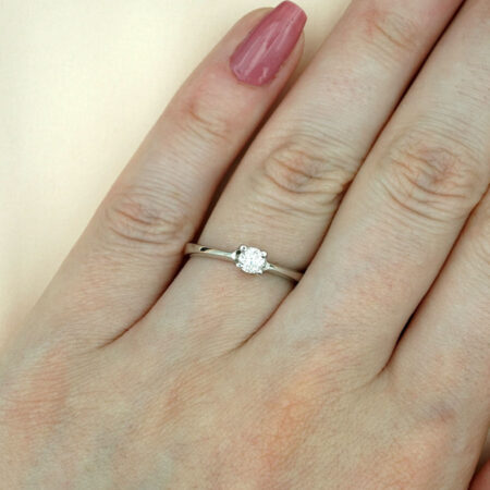 Λευκόχρυσο Δαχτυλίδι Μονόπετρο με Διαμάντι Μπριγιάν 18Κ Γάμος Αρραβώνας